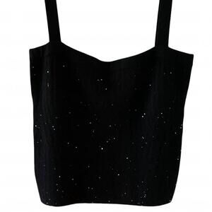 NEW AUTUMN CASHMERE women's sparkle tank in black